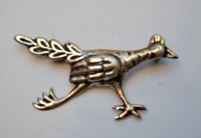 Stempel UNF Mexico Sterlingsilber Laufen Vogel Form Anstecknadel Brosche 2.22g