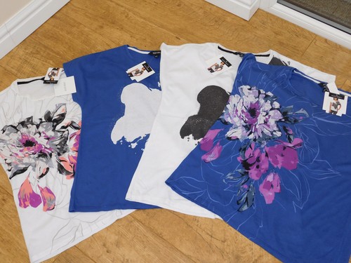 ELLEN TRACY Ladies screen print dolman top/tee shirt 4 sizes 4 colours BNWT - Picture 9 of 12