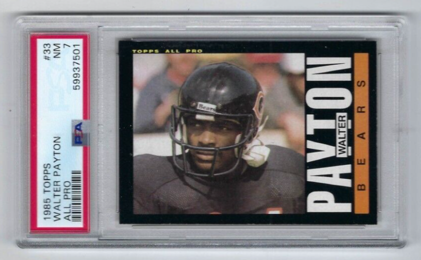 1985 Topps football card #33 Walter Payton, Chicago Bears 1985 Topps football card #33 Walter Payton, Chicago Bears