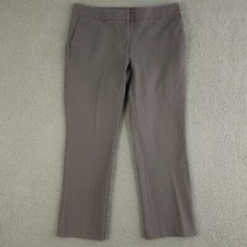 Ann Taylor Pants Womens 8 Gray Signature Flat Front Straight Leg Ankle Casual