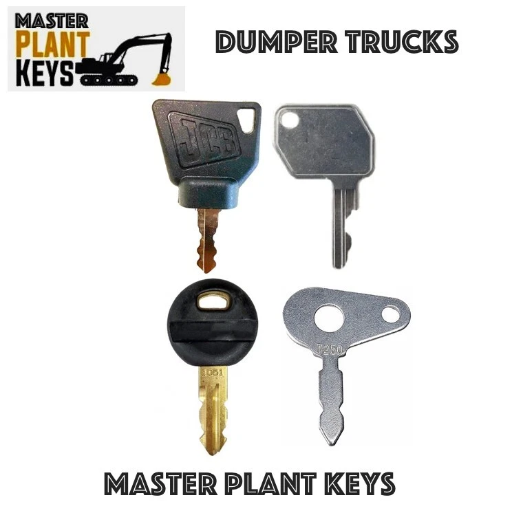 DUMPER TRUCKS GENUINE MASTER PLANT KEYS fits JCB BOMAG TEREX THWAITES LUCAS