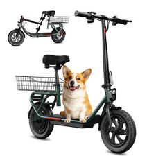 SISIGAD Electric Scooter with Seat, Foldable Peak 650W 36V Battery 15mph 30Miles