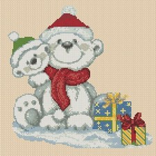 Christmas Polar Bears Counted Cross Stitch Chart No. 4-25
