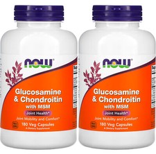 NOW Foods Glucosamine 1.1g, Chondroitin 1.2g, with MSM 300mg, 180 Capsules Pack