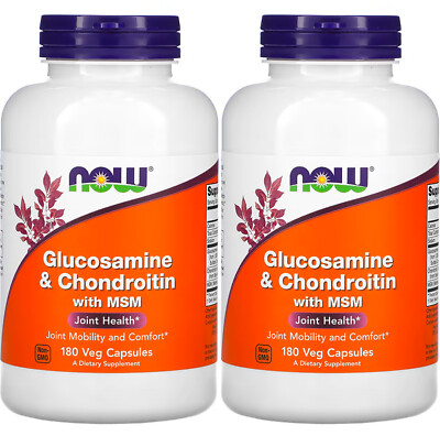 NOW Foods Glucosamine 1.1g, Chondroitin 1.2g, with MSM 300mg, 180 Capsules (Pack