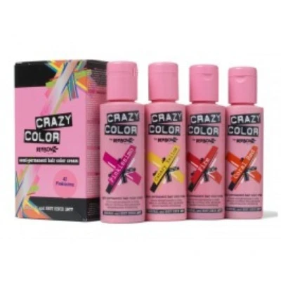 CRAZY COLOR SEMI PERMANENT HAIR DYE 100ML MULTI COLOUR CHOICE ***PACK OF 4****