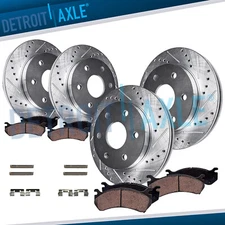 Front & Rear Drilled Rotors Ceramic Brake Pads for 2004 - 2005 QX56 Armada Titan