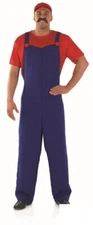 Mens Adult Super Mario Fancy Dress Red Plumbers Mate Halloween Costume, Medium