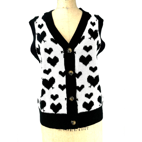 Heart Sweater Vest Large 