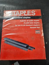 25,000 STAPLES Brand Standard Staples 5 Pack Of 5,000 beveled tips