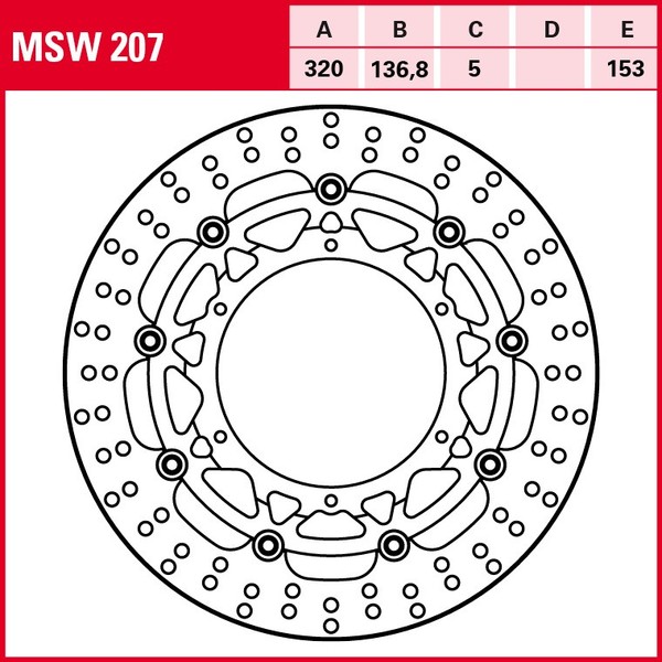 TRW Bremsscheibe MSW207 | FüR KTM Super Adventure A ABS 1290 2015-2016 Vorne |-image