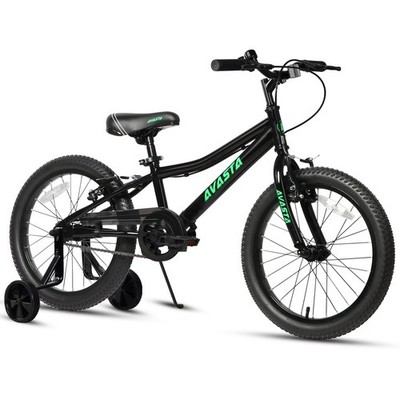 AVASTA 18 Zoll Kinderfahrrad für 5 6 7 8 Jahre kleine 18 Zoll, schwarz 