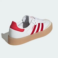 Adidas Women's Sambae OG Leather Shoes 'White/Red' - ID0438 Expeditedship