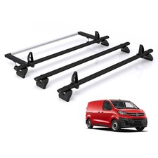 Vauxhall Vivaro Roof Rack for 2019+ 3x Roof Bars + Lader Roller - Rhino Black