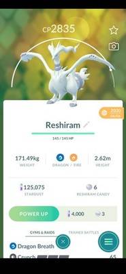 Reshiram Guaranteed lucky - TRADE Pokémon Go- Read description