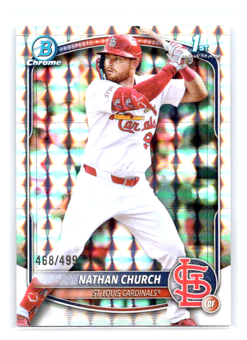 2025 Bowman Chrome Prospects Geometric Refractor #BCP192 Nathan Church #468/499