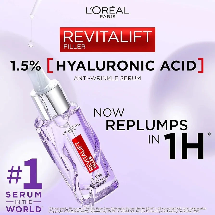 LOreal Revitalift Filler 1.5% Pure Hyaluronic Acid Anti-Wrinkle Serum 30ml BNIB - Image 2 of 4
