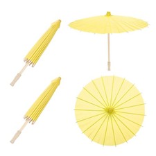 2 Pcs Paper Umbrellas ,16" Paper Parasol Umbrella for Craft,Yellow