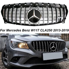 Front Grille For 2013-2018 2019 Mercedes Benz W117 CLA250 CLA200 W/Emblem Chrome
