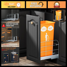Under-Cabinet Pull-Out Trash Can with Soft-Close Slides, 40 Qt Capacity, Fits 12