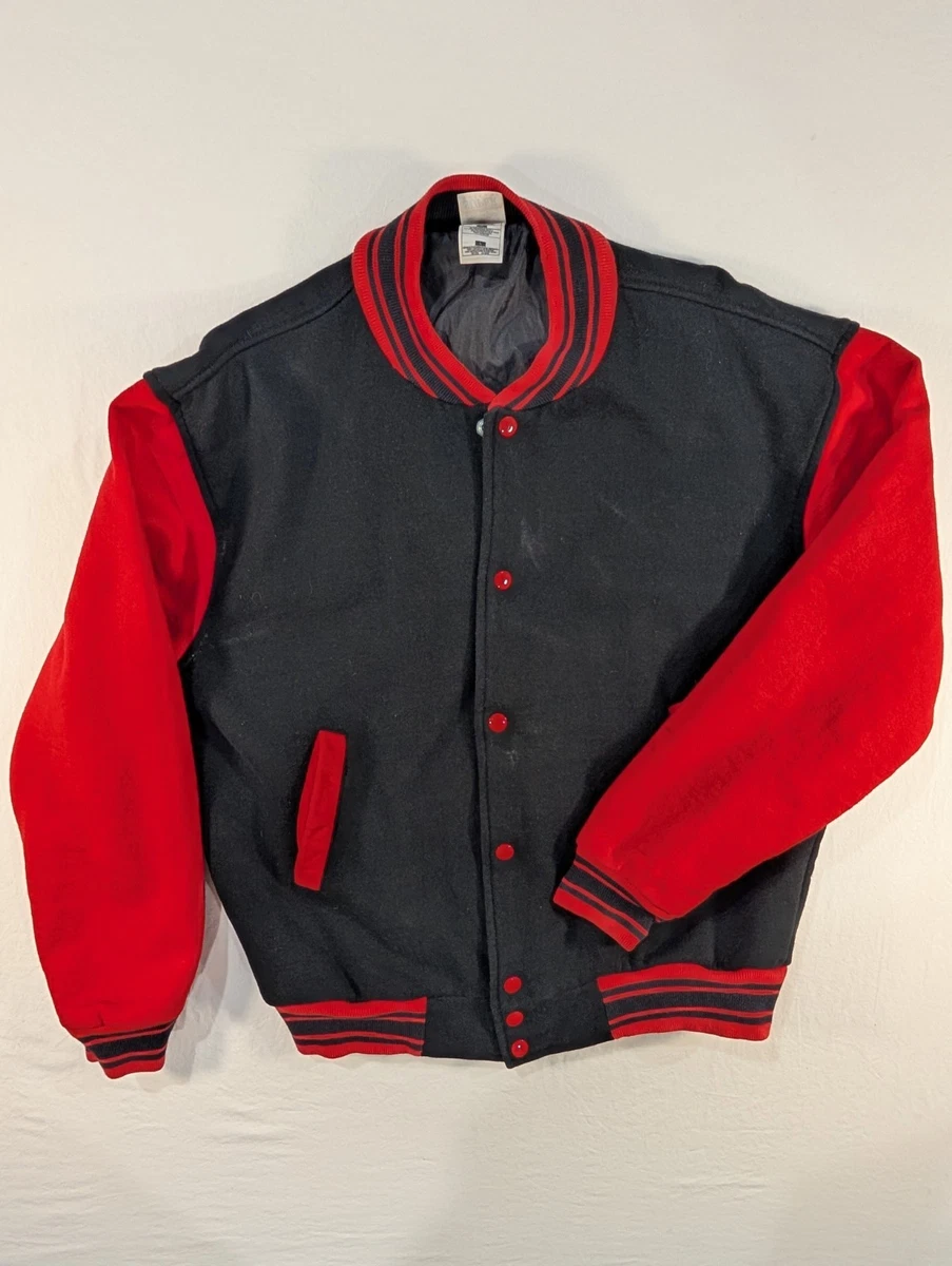Veste Universitaire Vintage Fruit Of The Loom - Taille XL - Coton Et Polyester Vert/bleu - Occasion Très Bon état