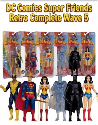 McFarlane DC Retro Super Friends Complete Wave 5 Set 6 Figures & Chase In Hands