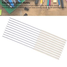 10PCS Retractable Eraser Refills Rubber Replacement Erasers for Drawing Writing