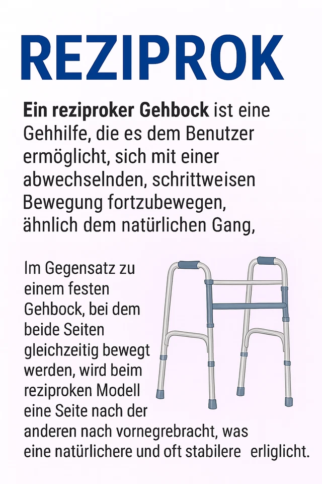 Gehbock faltbar Aluminium höhenverstellbar 2-in-1 Starr/Reziprok Gehhilfe silber - Bild 4 von 4
