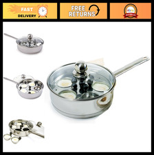 Stainless Steel Egg Poacher Skillet Set - 10" Non-Stick Cookware, 1L Capacity