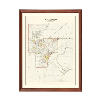 #ad Old Map of Cedarburg WI 1915 Vintage Cedarburg Wisconsin $52.99