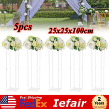 5Pcs Clear Acrylic Flower Column Stand Backdrop Wedding Party Decor Balloon Rack