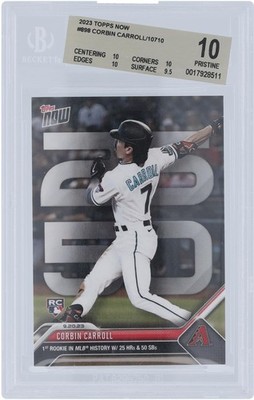Corbin Carroll Diamondbacks 2023 Topps 25 HRs & 50 Sbs #898 BGS 10 Rookie Card