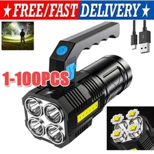 Super Bright 22000LM LED Flashlight High Powered Torch USB Rechargeable Lamp