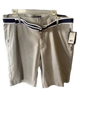 U.S.Polo Assn. Men s Flat Front Shorts 38 Gray Navy Belt NWT