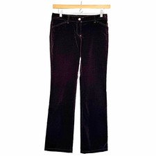 VTG DOLCE & GABBANA Velvet Dress Pants Sz 8 Dark Brown Straight Leg Mid Rise