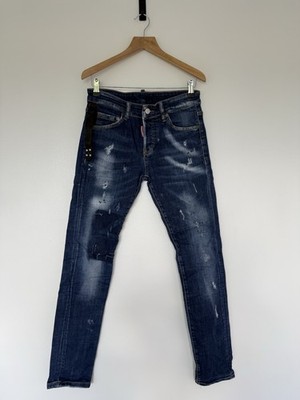 DSQUARED2 Cool Guy Jeans Mens Size 42 Blue Distressed Slim Fit Made Italy