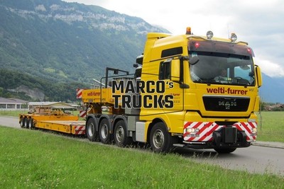 LKW Foto MAN V8 Schwerlasttransporter Schweiz gelb welti-furrer #j7fc
