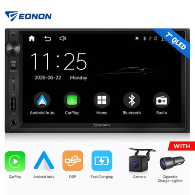 Android Auto 7 inch QLED Double 2DIN Car Stereo Radio Apple CarPlay GPS Navi DSP
