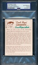 1976 Douglas/Bell HOF Trading Card Cool Papa Bell Signed/Auto PSA/DNA 203249