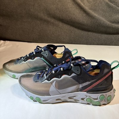 Nike React Element 87 Black Midnight Navy Men s Size 9.5 /Black/AQ1090-005/Blk