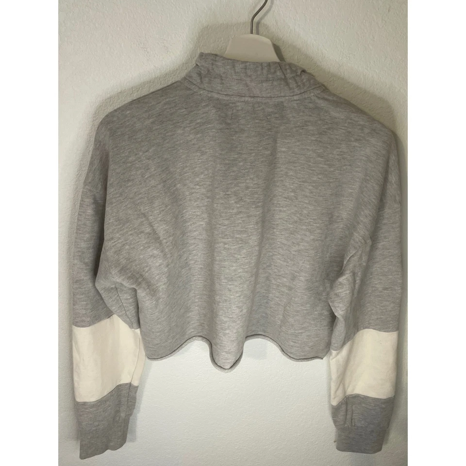 LA сердца женщин укороченный четверть молнии толстовка Aspen Colorado печать серый белый - Изображение 2 из 4