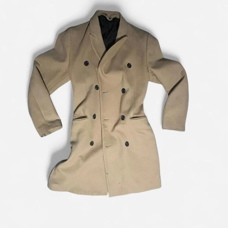 ASOS Tan + Black Trench Coat — Blokette / Neutral Winter / Classic Streetwear - Image 2 of 4