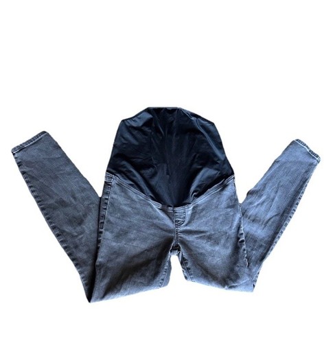 Pantalones de mezclilla ajustados Madewell Maternity talla 26 sobre el vientre negros lavados calce cómodo elásticos - Imagen 4 de 22