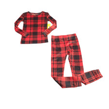 Cat  Jack Kids' Boys Girls Christmas Snuggly Soft Pajama Set Red Black Size 4
