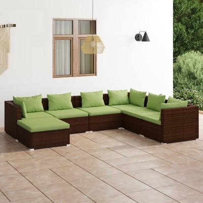 Garten Lounge Set Kissen Gartenmöbel Sofa Garnitur Sitzgruppe Poly Rattan vidaXL