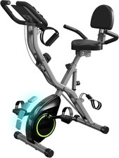 Indoor Exercise Bike Cycling Bike, 5 IN 1 Foldable Stationary Bike with 16-Level