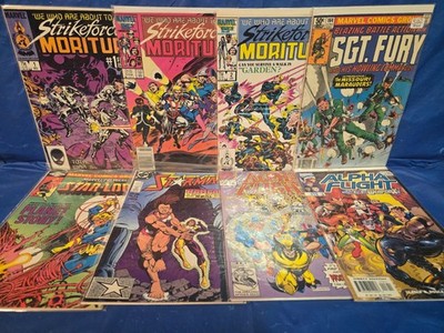 8 MARVEL COMICS; STRIKEFORCE MORITURI, SGT. FURY,  STAR-LORD,  STARMAN, ALPHA