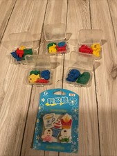 Novelty Erasers Rubbers In Boxes/packs Food Fish Animals Etc…