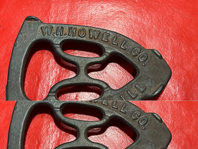 Vintage Cast Iron W.H.HOWELL CO. GENEVA. ILL sad Iron Trivet