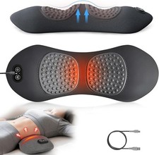 3 in 1 Electric Lumbar Support Pillow Lower Back Massager with Heat  Vibration